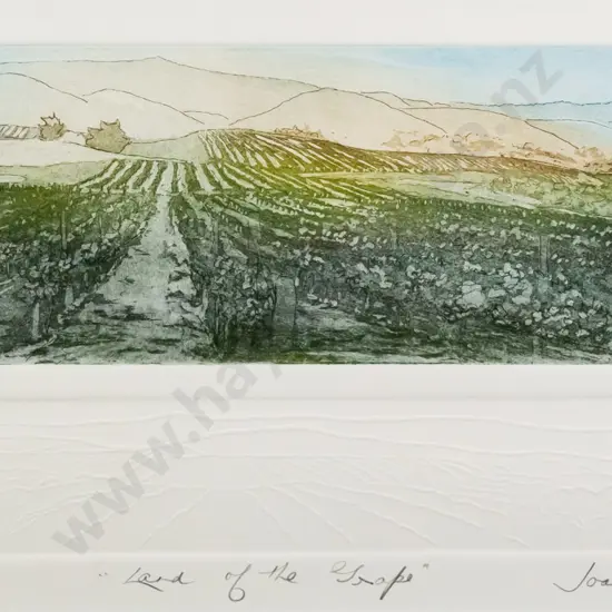 Joan Hardy - framed ltd edition print 1/10 "Lord of the Grapes" H-190 W-320