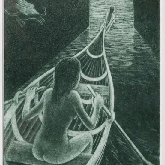 Frances Luke - framed ltd edition print 19/99 "The Tunnel Dream" H-160 W-110