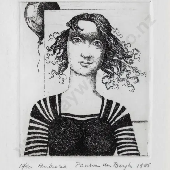 Paul van den Burgh 1985 - framed etching 10/50 "Ambrosia" H-65 W-50