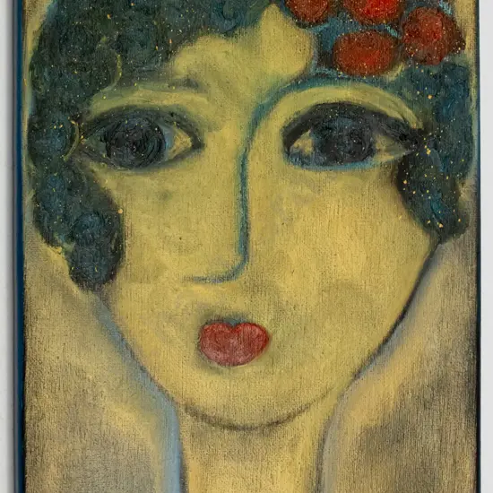 C Guity - mixed media on boxed canvas "labell de Marion" H-330 W-240