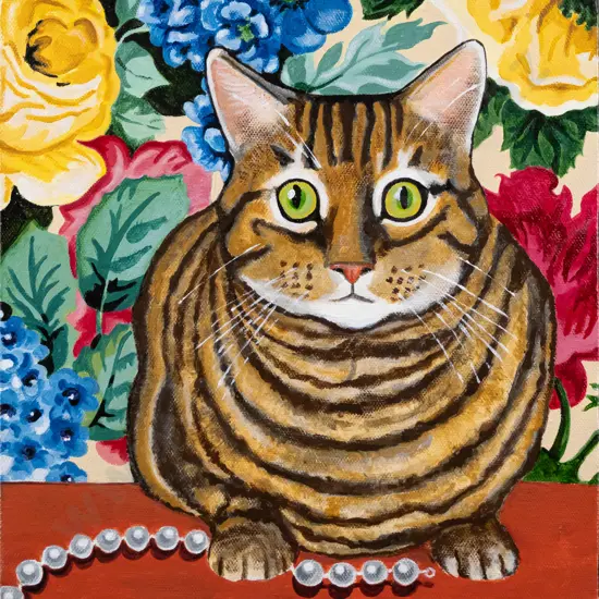 Anni Morris - acrylic on boxed canvas "String of pearls"  H-260 W-260