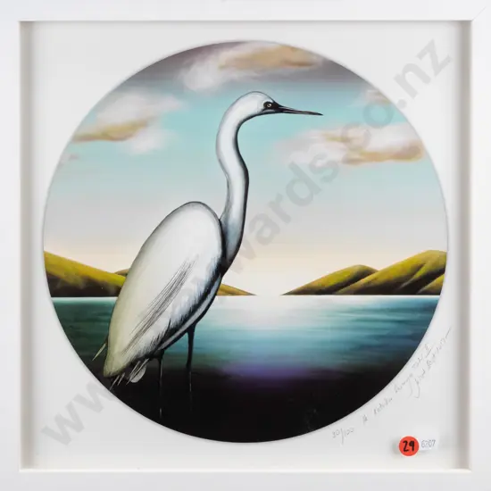 Juliet Best 2017 - framed ltd edition print 30/100 "He Kotuku Rerenga Tahi II" Di-275