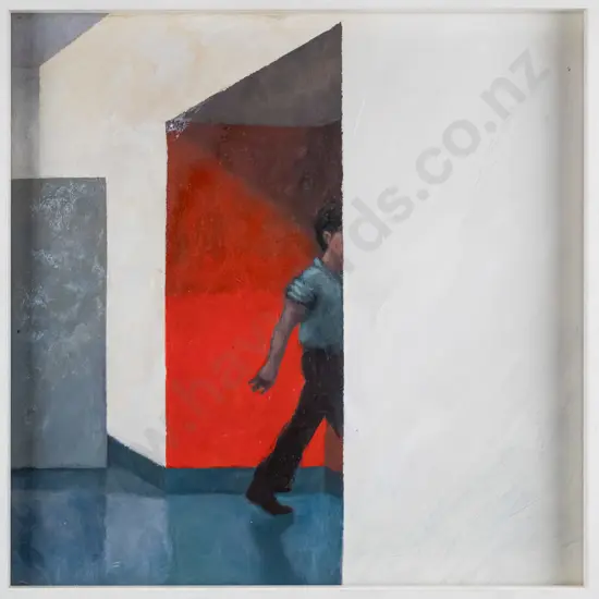 Duncan West 2012 - framed acrylic "Figure in Doorway" H-280 W-280