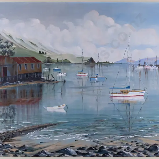 Robert Atwell - framed oil "Careys Bay" H-450 W-590