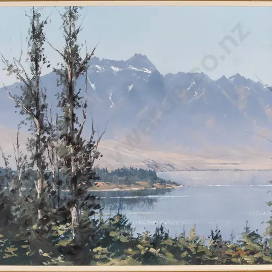 Alan D Cooke 1969 - framed oil "Morning Haze: Remarkable Range, Lake Wakatipu H-340 W-440