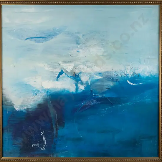 Oliver C Ling 1976 - framed oil - abstract H-460 W-460