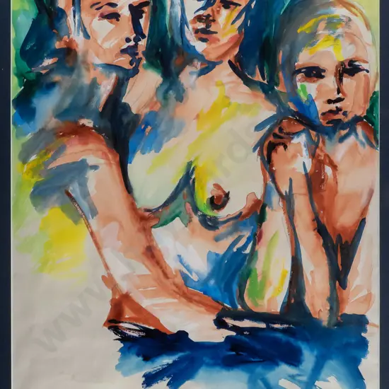 J Norris, 90 -framed watercolour - portrait H-600 W-420