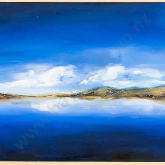 CM - framed acrylic - lake and mountain scene H-370 W-740