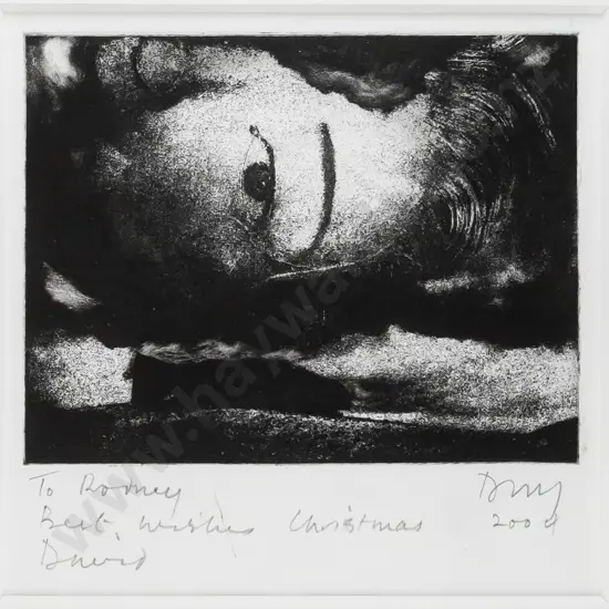 illegible signature 2004 - framed print "Christmas, To Rodney.." H-140 W-180