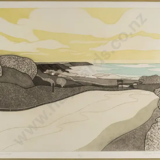 John Brunsden - framed ltd edition print  A/P "Gower Seascape" H-440 W-590