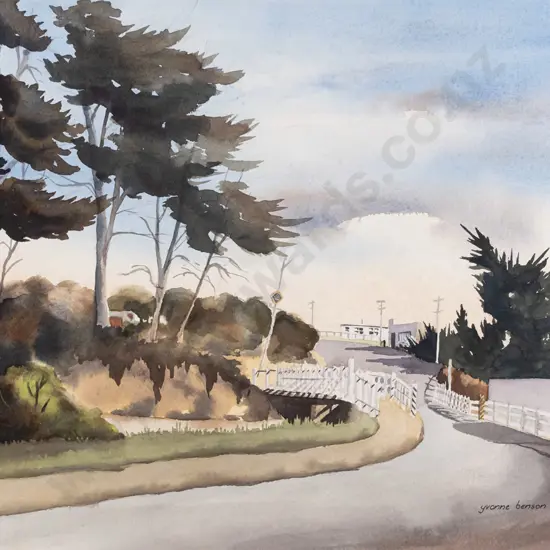 Yvonne Benson - framed waterfcolour "The bridge Brighton" H-300 W-400