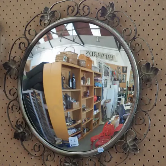 wrought metal surround convex mirror