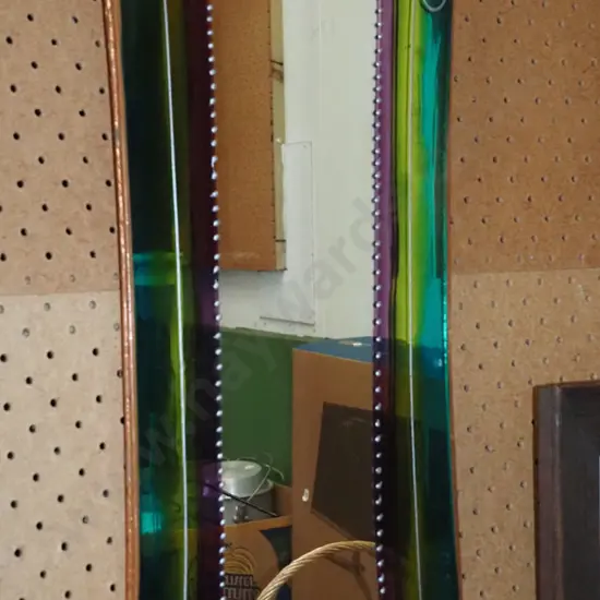 asymetrical hand painted mirror