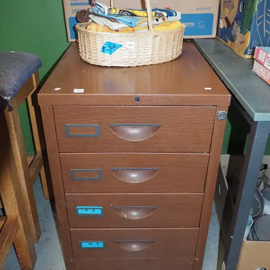 lockable 4 drawer filing cabinet/chest - has keys but keys need some work
