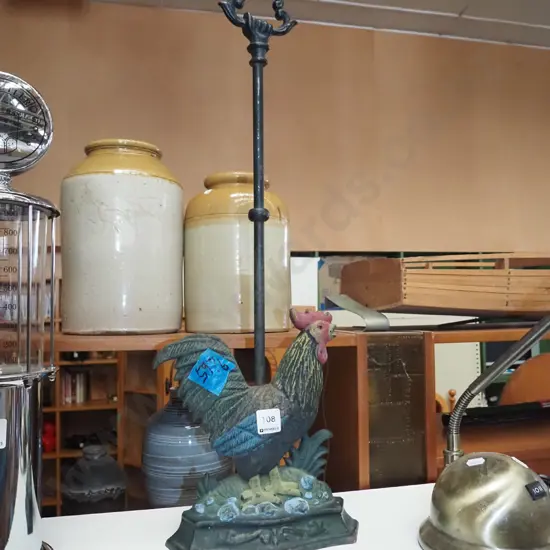 cast iron poultry themed door stop