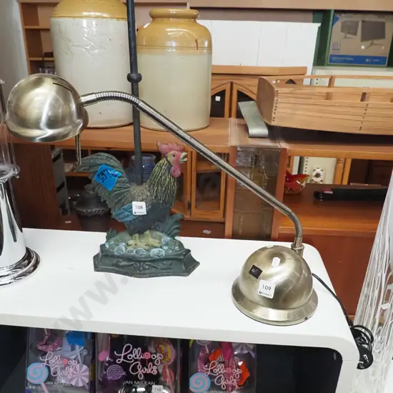 brushed metal halogen desk lamp