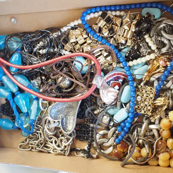 box of costume jewellery