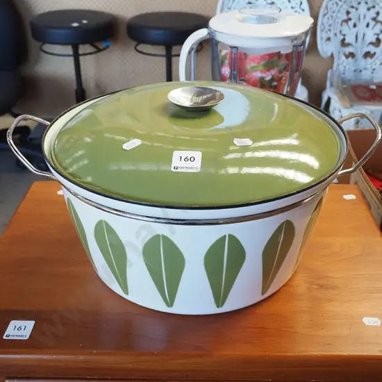 large retro enamel casserole