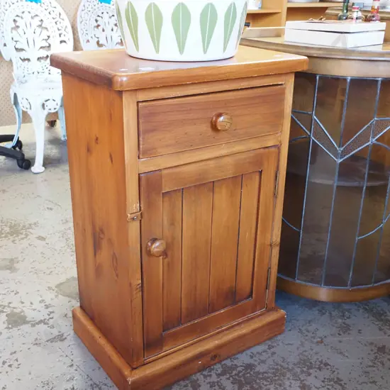 solid pine bedside cabinet