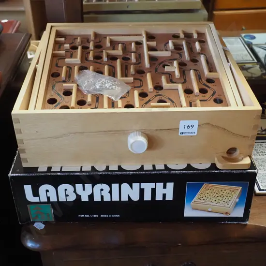 wooden labyrinth ball bearing game