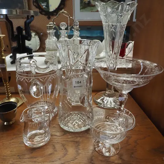 cut crystal and glass vases, comports etc Talles vase H-320