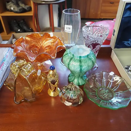 green parfait glass, carvinval glass etc