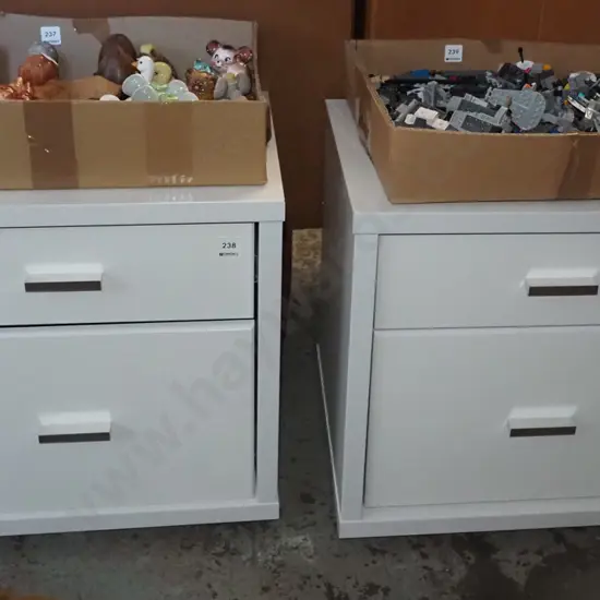 pair of mdf melteca 2 drawer cabinets
