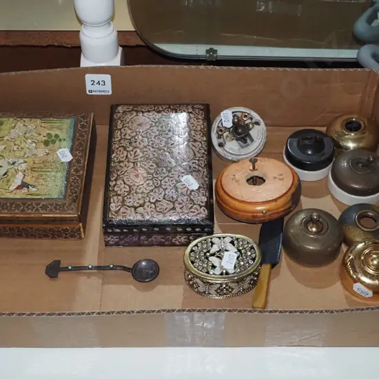 box; vintage light switches, trinket boxes