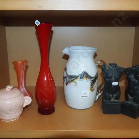 glass water jug, red glass vase, cover pot, figurines Talles H-280