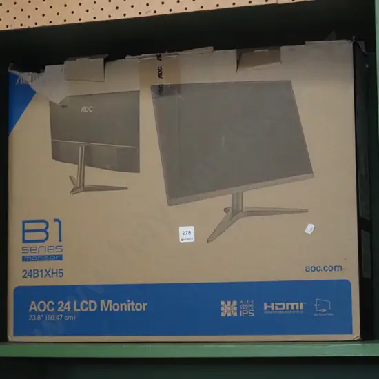 as-new AOC 24" LCD monitor