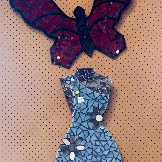 mosaic butterfly, female torso - yellow dots