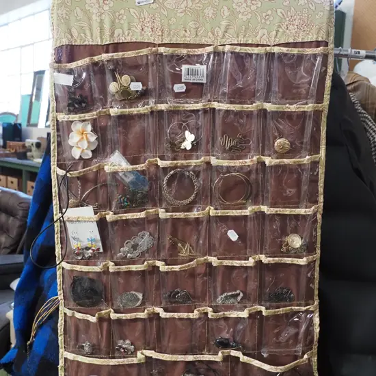 hanging jewellery storage with costume jewellery