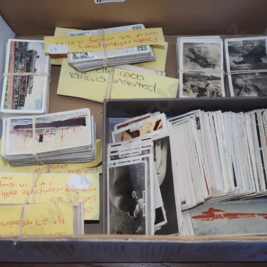box of vintage collector cards