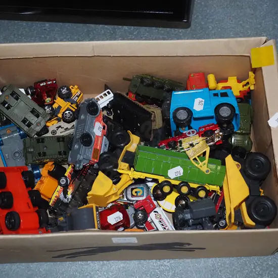 box of model vehicles