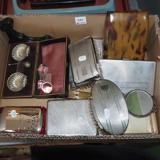 box; open salts, hand warmer, cigarette cases etc