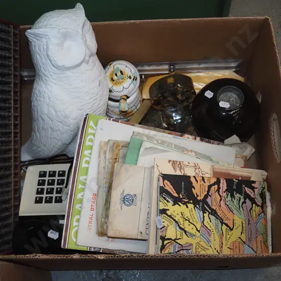 box; maps, push button phone, abacus etc