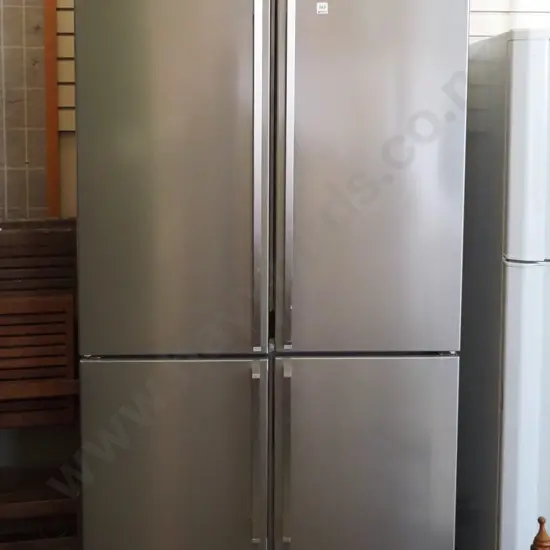 Smeg - anodised 4 door fridge/freezer - with ice maker - has 1 ding to top left hand door