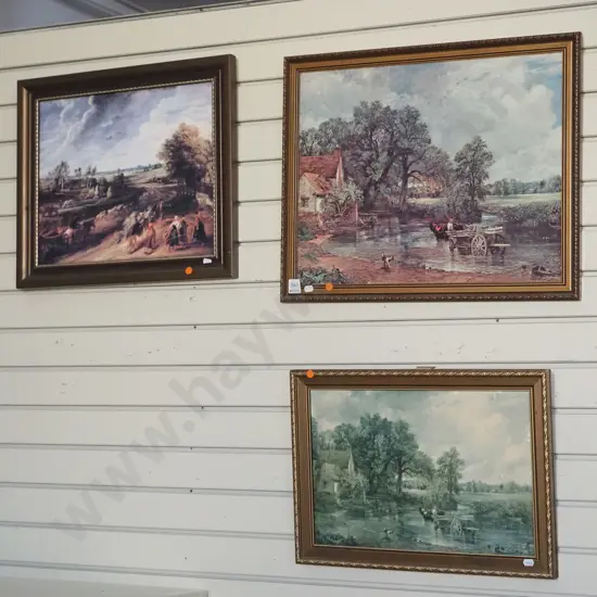 3x Constable prints - orange dots