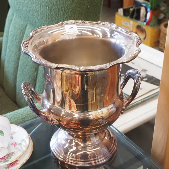 heavy plated double handled vase H-270