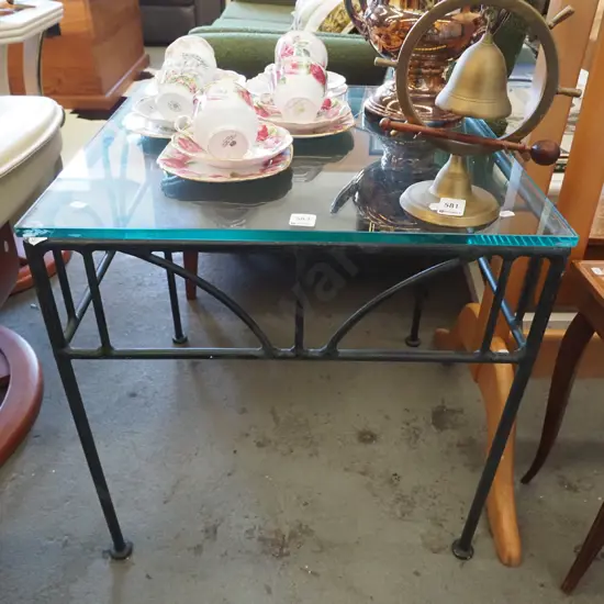 metal and glass top end table
