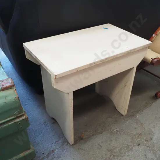 painted white stool