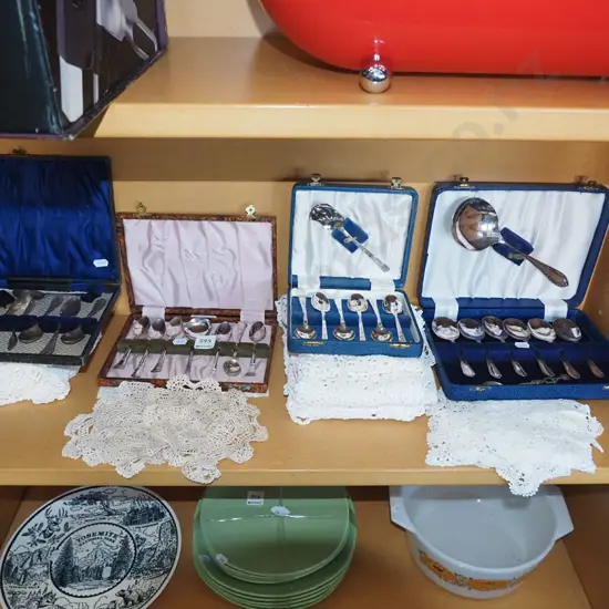 cased cutlery, doilies, placemats etc