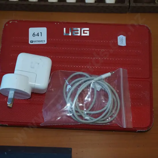 tablet in UAG case with charger