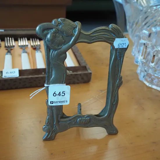 art nouveau brass picture frame