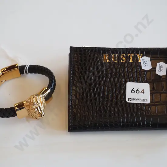 lion head bracelet, wallet