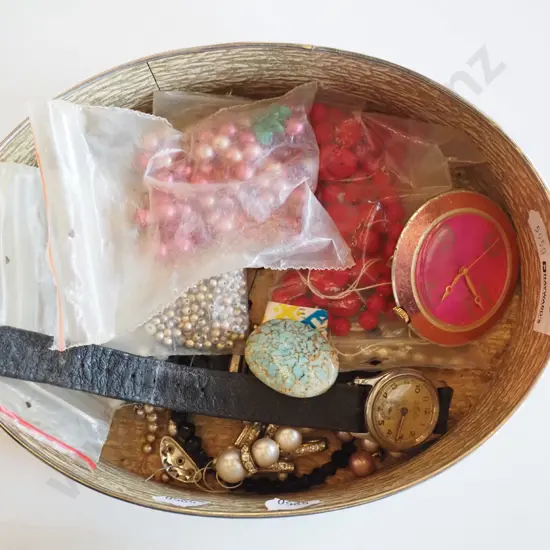 tin of costume jewellery