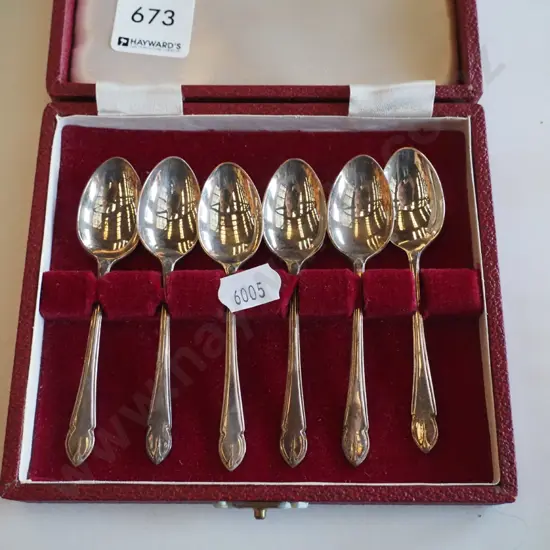 cased sterling silver teaspoons