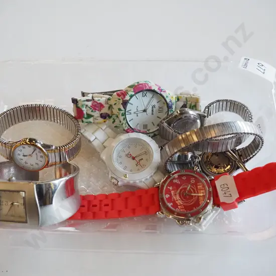tray of wristwatches