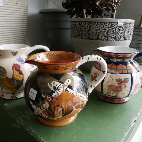 3x ceramic jugs 