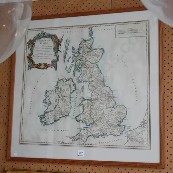 framed British Isles map